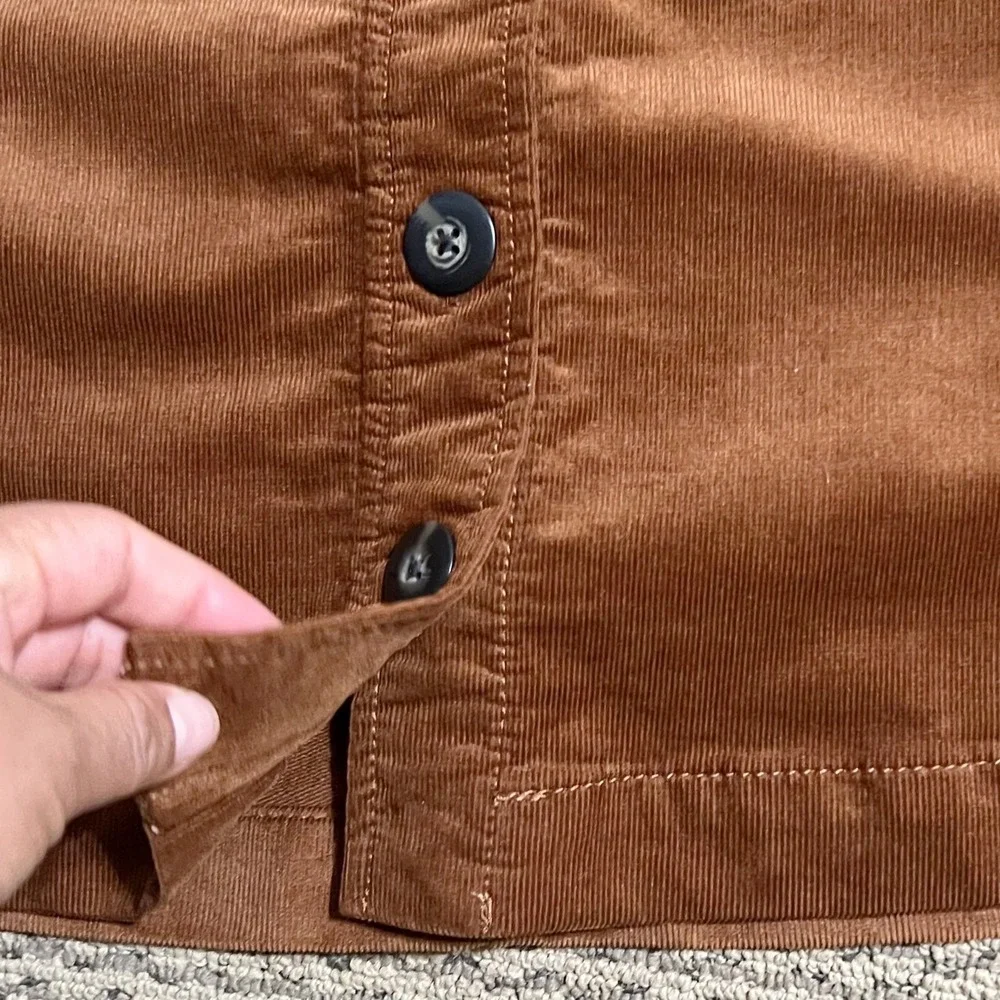 Cabi 3755 Women's Brown University Corduroy Button Front‎ A-Line Skirt Size 4